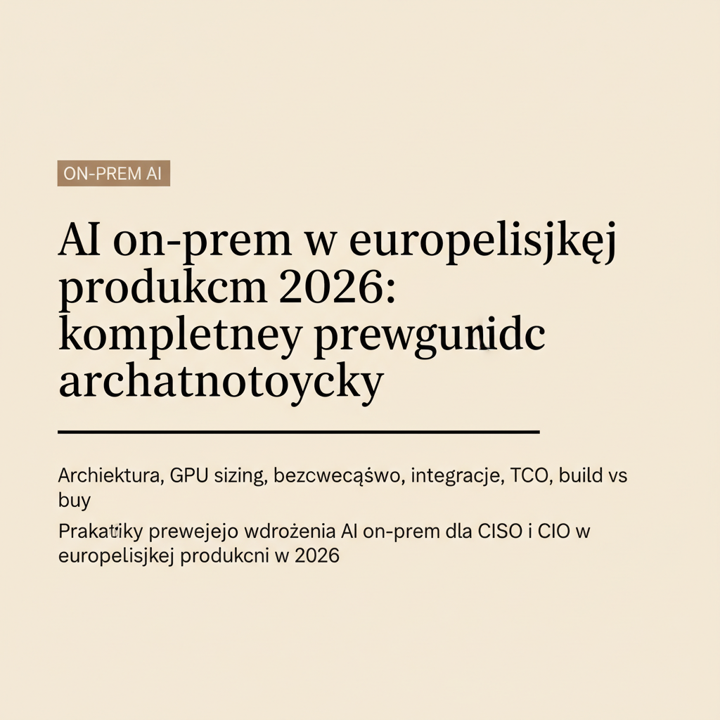 On-prem AI in European manufacturing 2026: a complete architecture guide